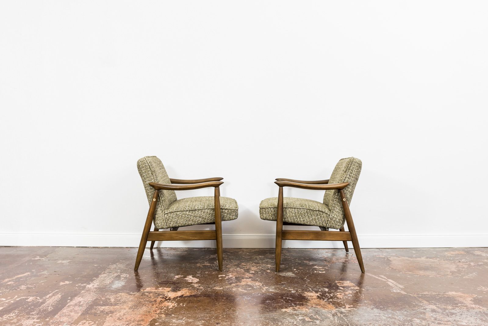 Pair of restored vintage GFM 87 armchairs by Juliusz Kedziorek, 1960s
