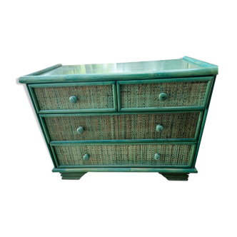 Chest of drawers style maugrion green 1960 1970