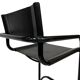 Vintage Black Leather & black frame Italian Modern Barstool
