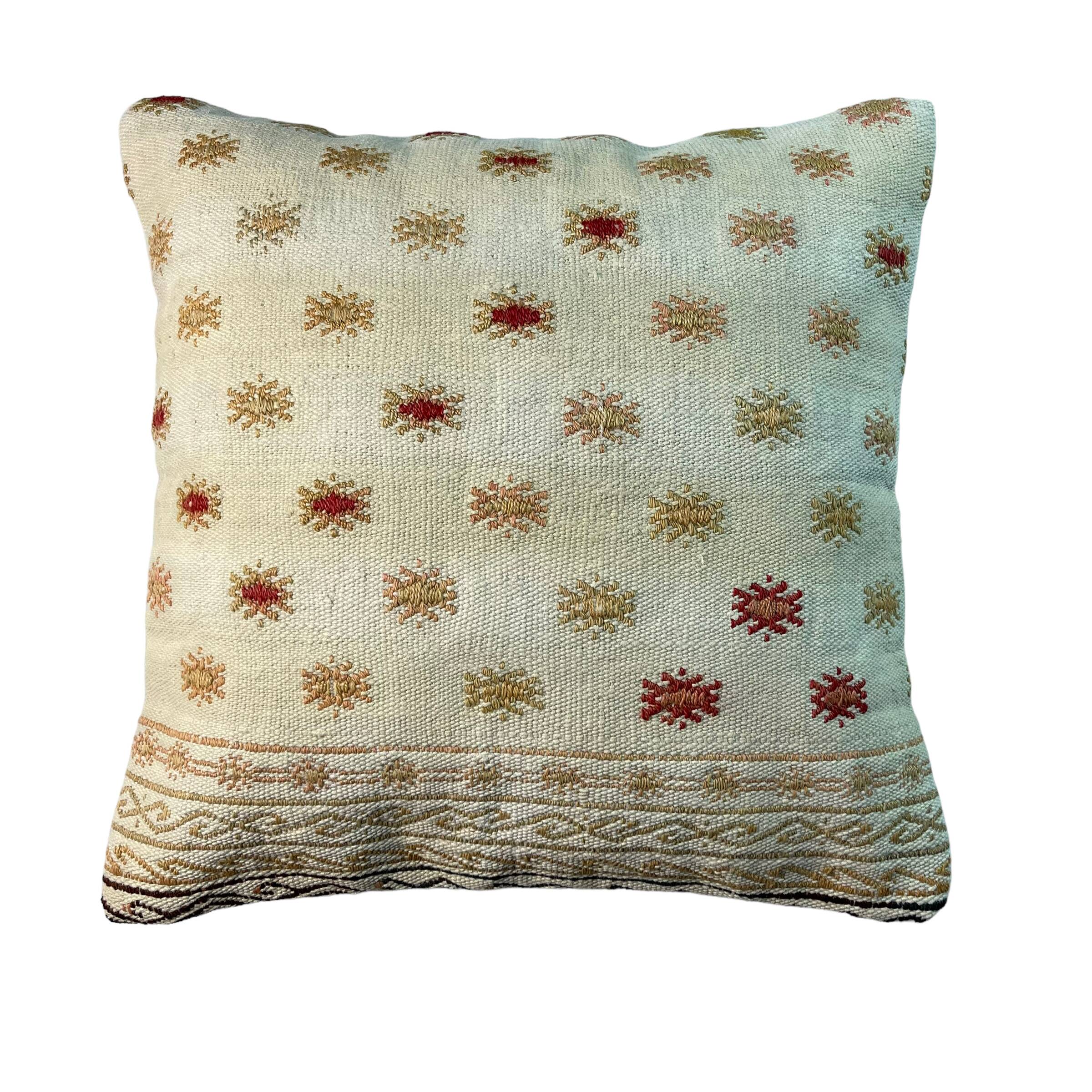 Vintage turkish kilim cushion cover , 45 x 45 cm