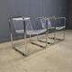 Pair of plexiglass and tubular chrome armchairs, 1970s