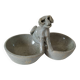 Salt and pepper shakers in glazed stoneware with dog – Handmade pottery