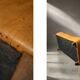 Canapé 3 places en cuir marron industriel vintage des années 1960, style mid-century modern