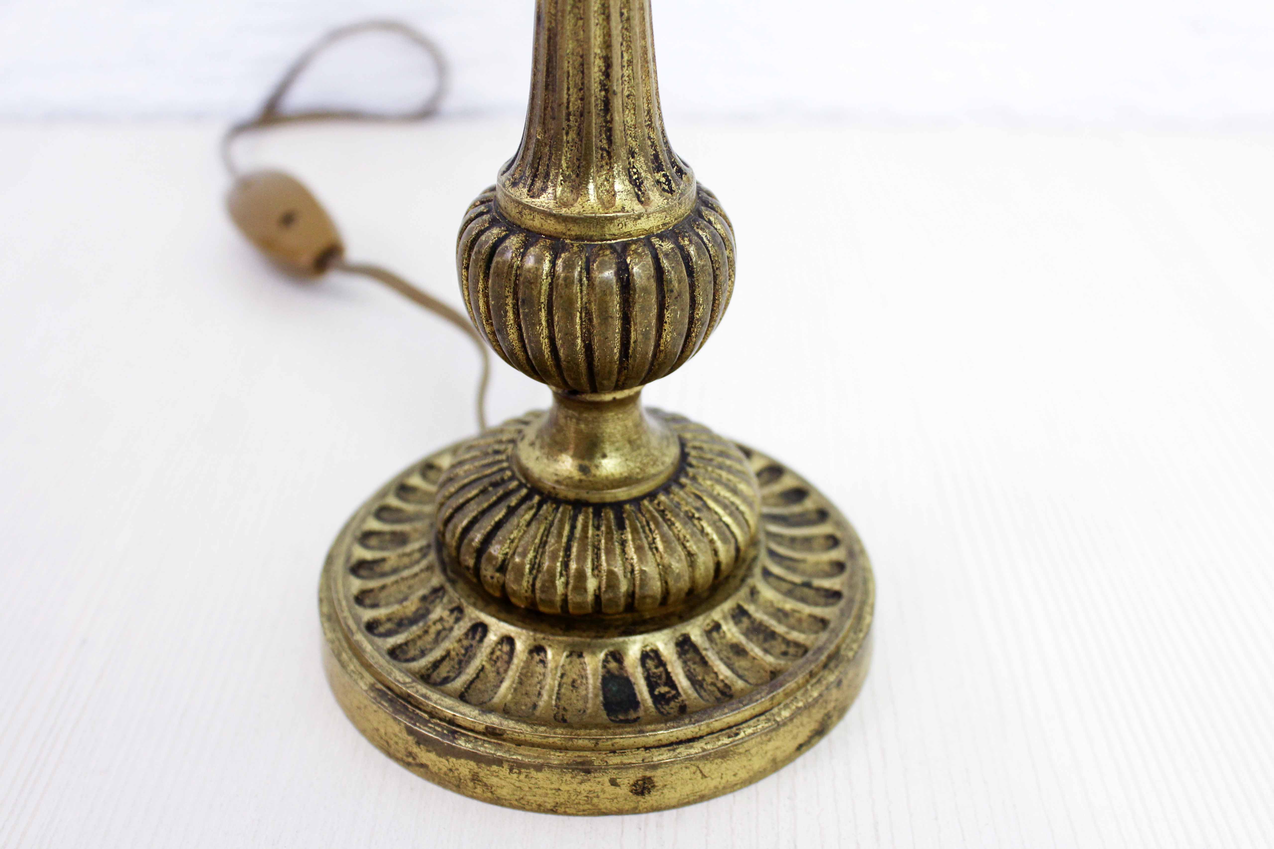 Art nouveau brass table lamp