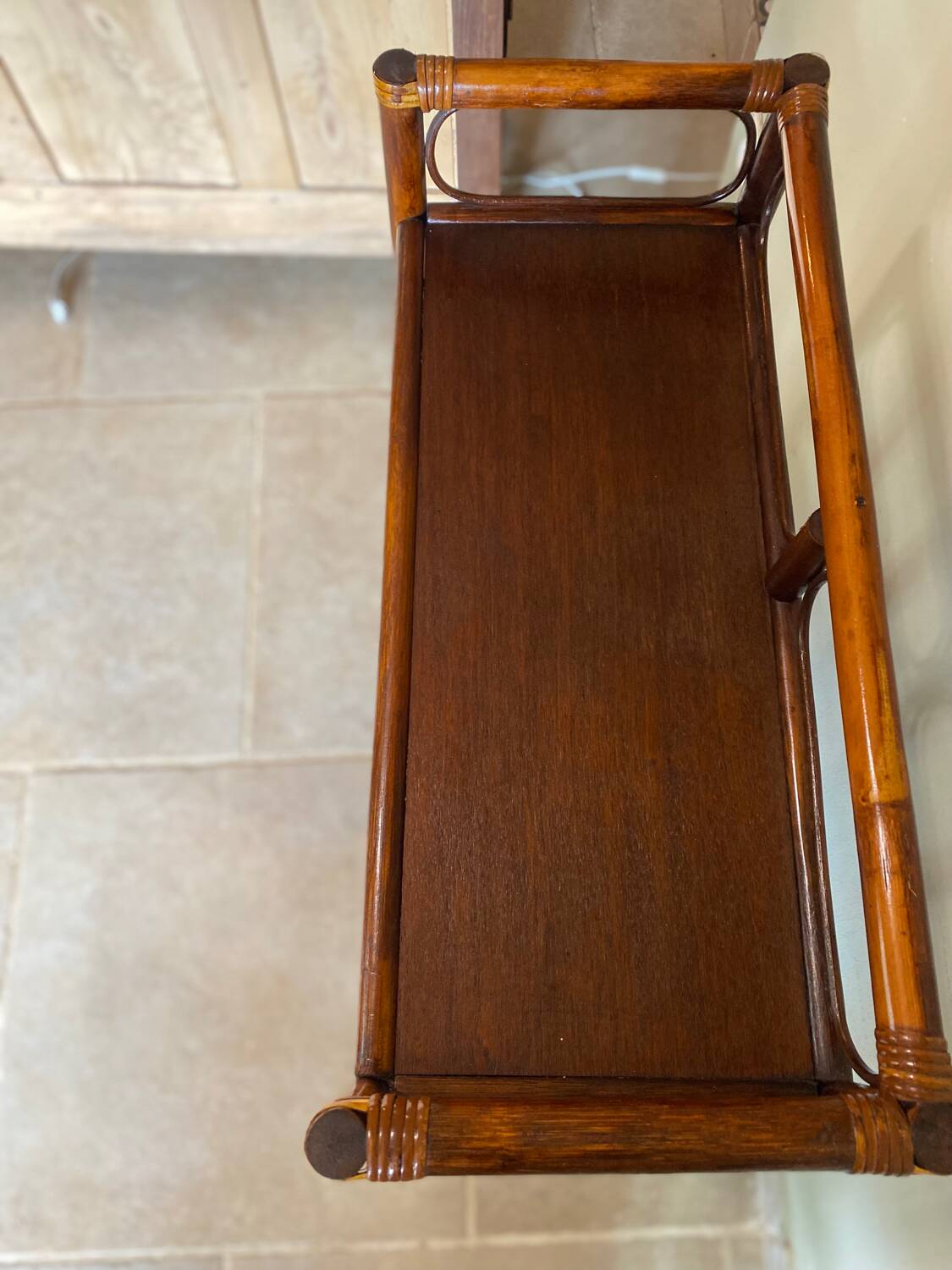 Vintage rattan shelf