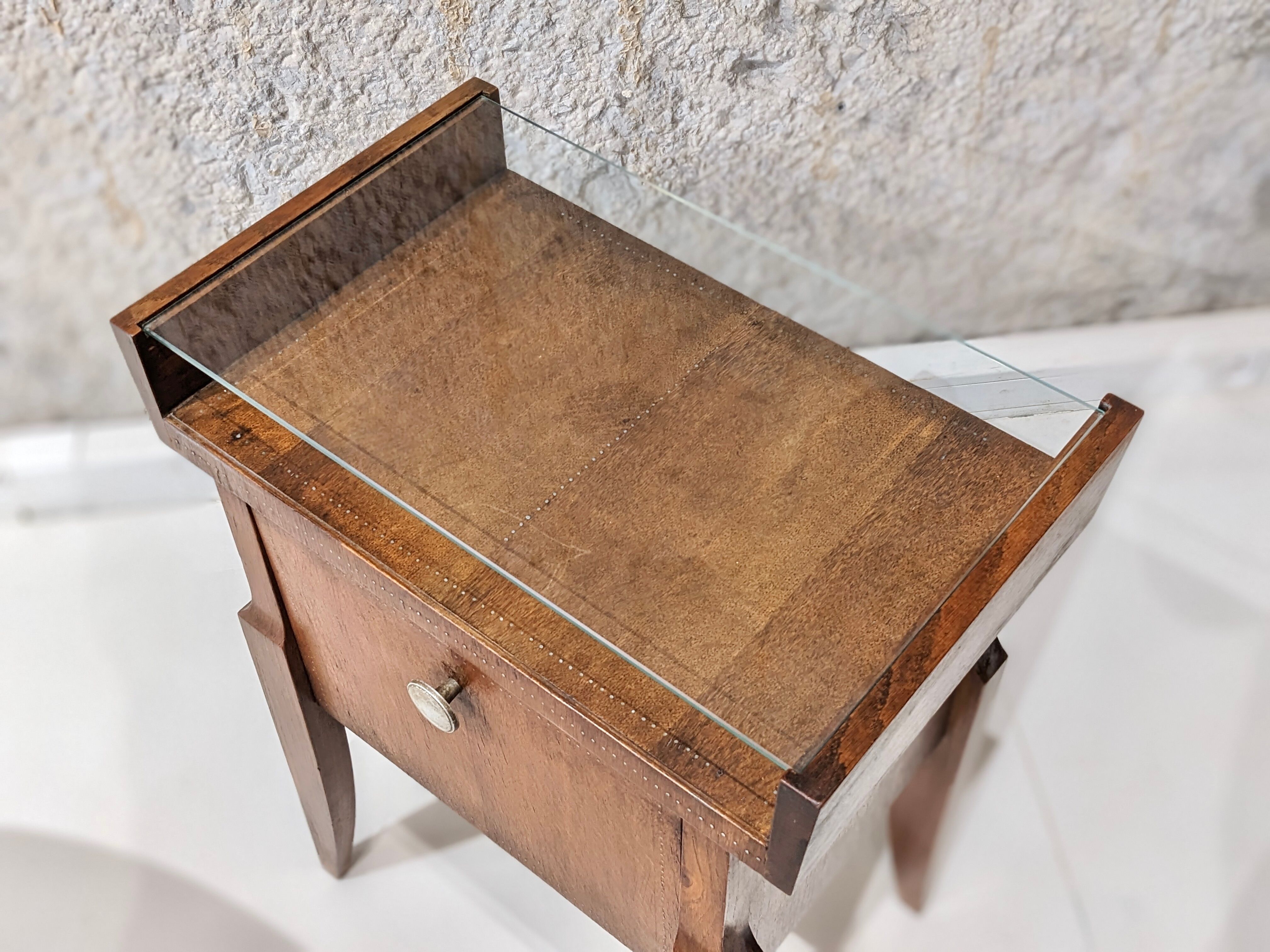 Walnut bedside table