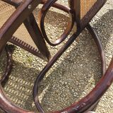 Rocking chair wood and canage seventies