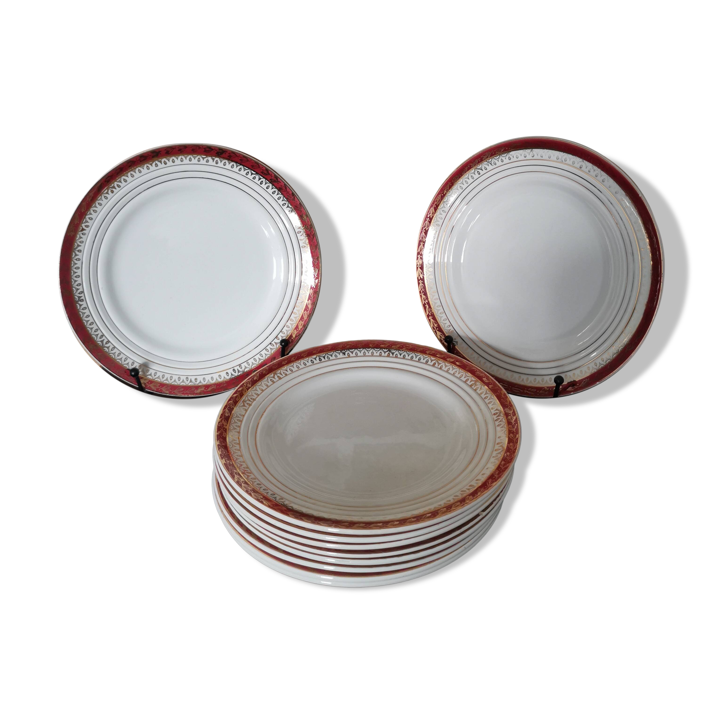 10 Ceranord porcelain dessert plates