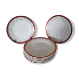 10 Ceranord porcelain dessert plates