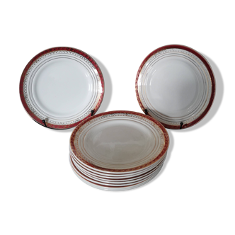 10 assiettes à desserts en porcelaine Ceranord