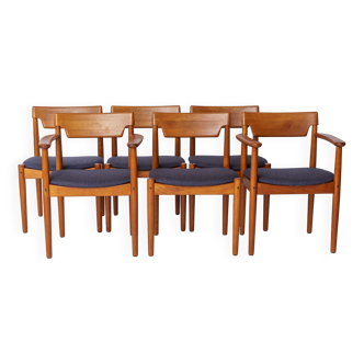 Set of 6 Vintage Danish Teak Chairs by Grete Jalk, 1960s | Reupholstered