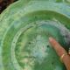 Hollow plate in green glazed clay Etienne Noël