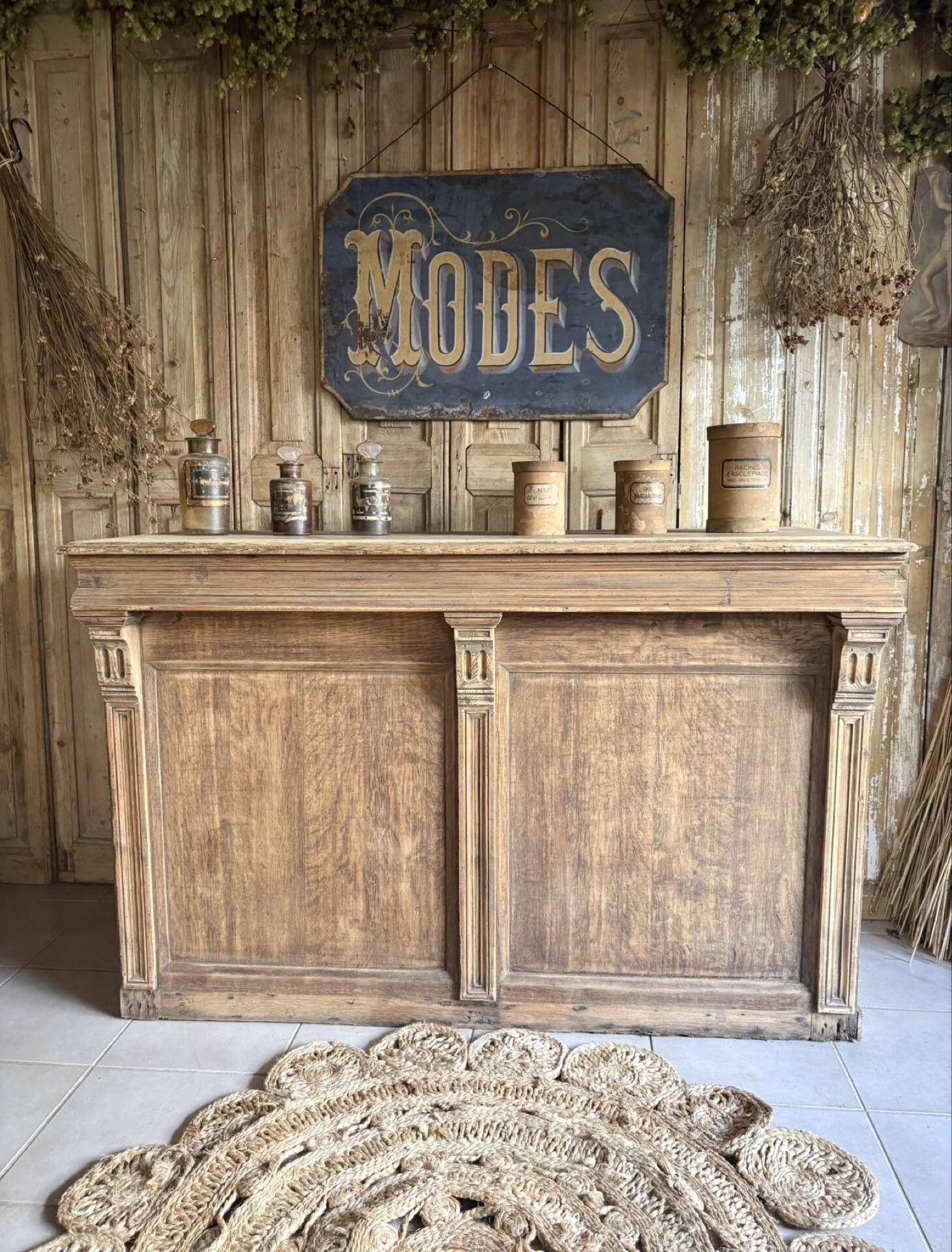 Magnificent Antique Oak Trade Counter with Numerous Drawers