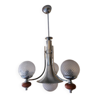 Lampadario a tre luci Space Age, anni '70