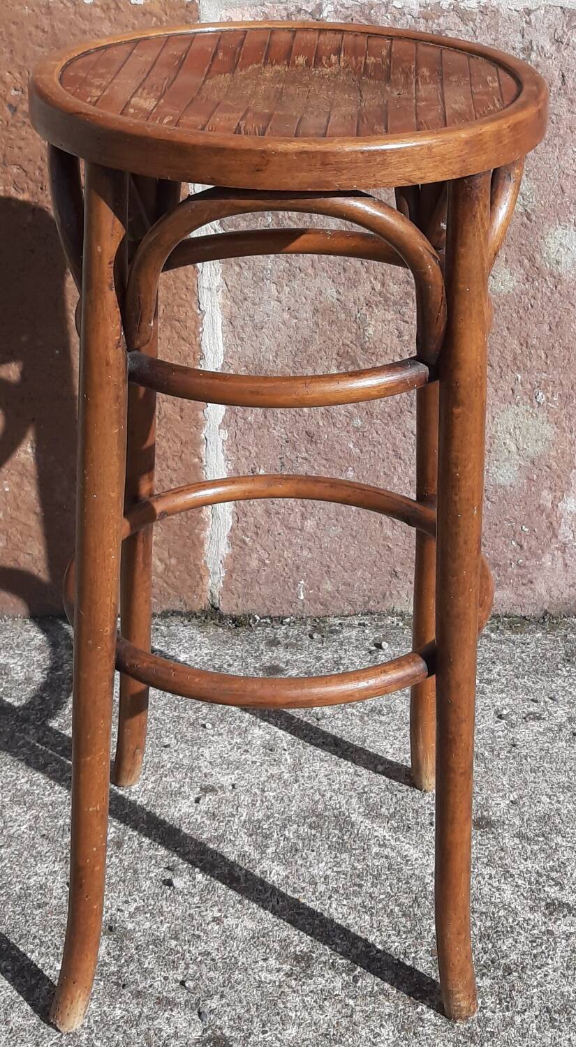 Tabouret de bar en bois courbé (style Thonet)