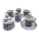 Set of 4 winterling cups, milk jug and sugar bowl