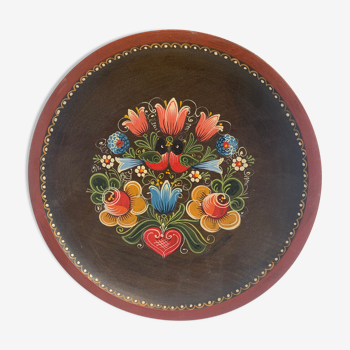Hand-painted wooden plate from vintage karnten Austria