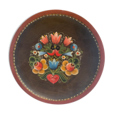 Hand-painted wooden plate from vintage karnten Austria