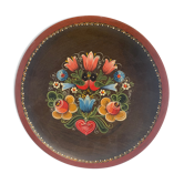 Assiette en bois peinte à la main de karnten Autriche vintage