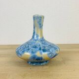 Crystalline enamel vase, blue