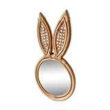 Miroir en rotin en forme d'oreilles de lapin