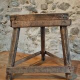 Tabouret Ancien en Chêne – Atelier Français (Années 1920)
