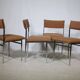Mid Century Chairs in Chrome and Fabric, Set of 4, 1970s