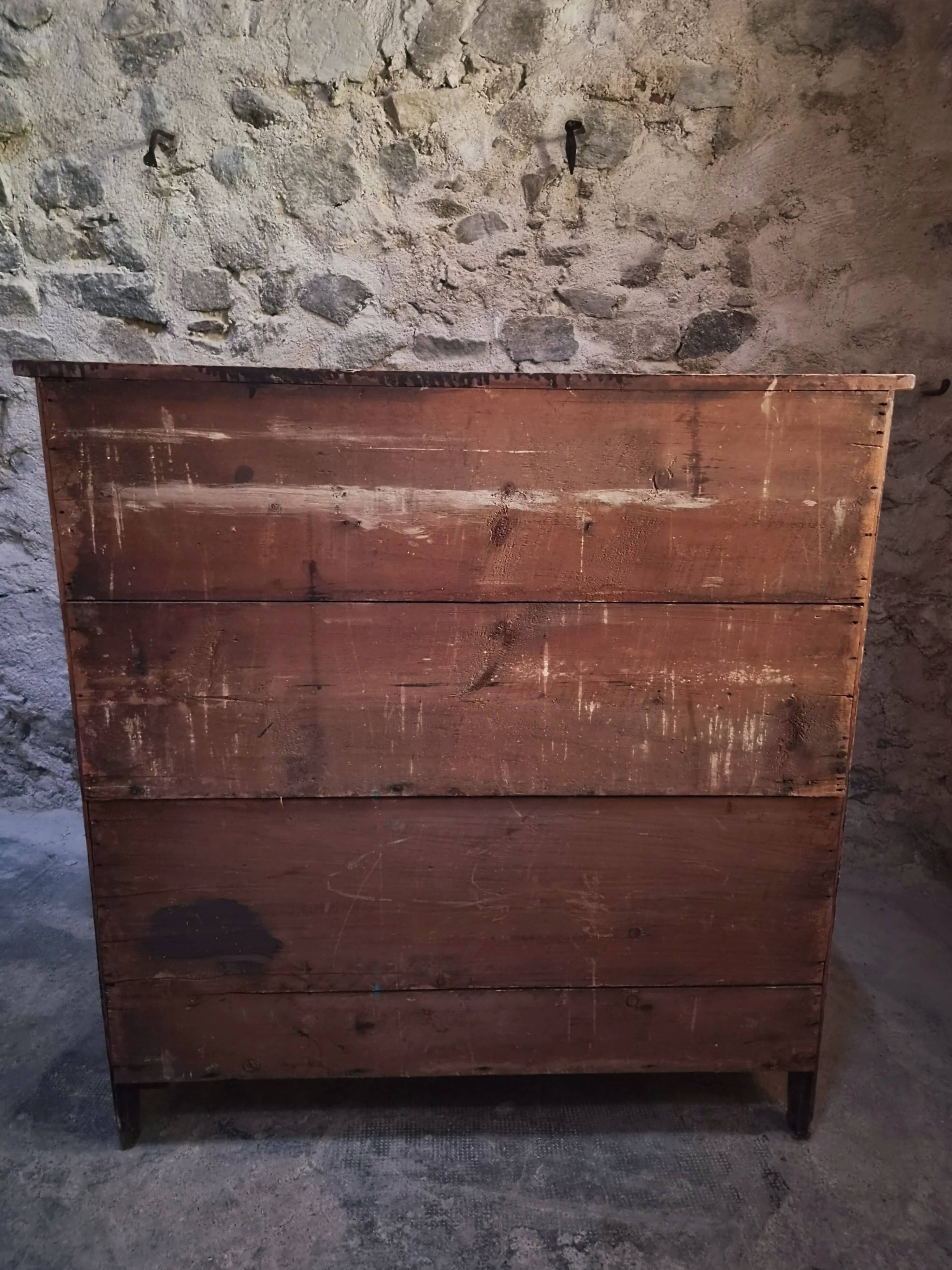 Commode de magasin peinte ancienne française, peuplier et pin, vers 1850–1900