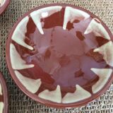 3 glazed terracotta plates