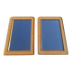 Bamboo and woven wicker mirrors in the style of Dior, 1960s-70s. Set of 2.