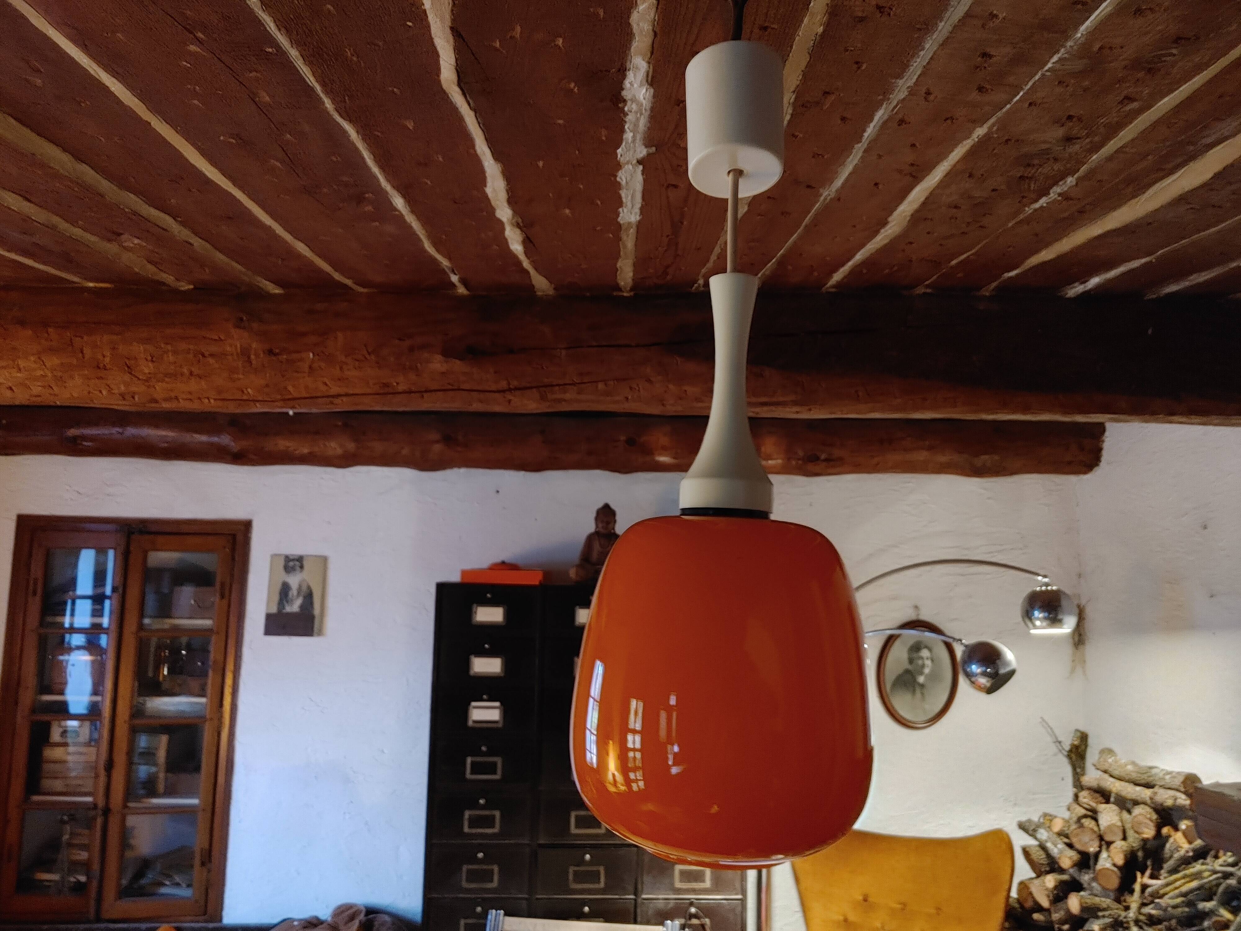 Suspension vintage  70's - opaline orange