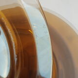 Set of 9 flat plates in smoked glass Arcoroc France 70s vintage