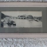 Frame with old postcard from Paris