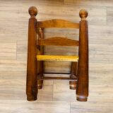 Corner chair wood and straw