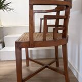 Paquebot office chair in solid teak and caning