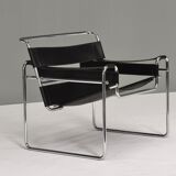 Wassily chair by Marcel Breuer in black leather 1970