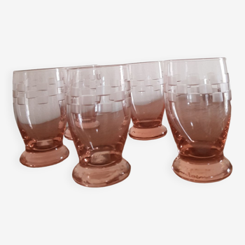 Lot de 5 verres coloris rose