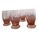 Set of 5 pink glasses
