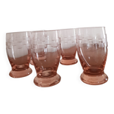 Set of 5 pink glasses