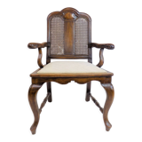 Chaise en bois néobaroque avec vannerie viennoise