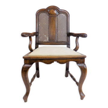 Chaise en bois néobaroque avec vannerie viennoise