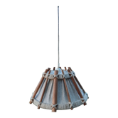 Vintage wood and wool pendant lamp