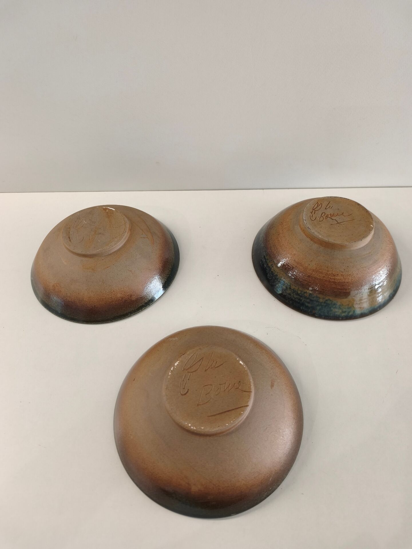 Set of 3 stoneware bowls La Borne