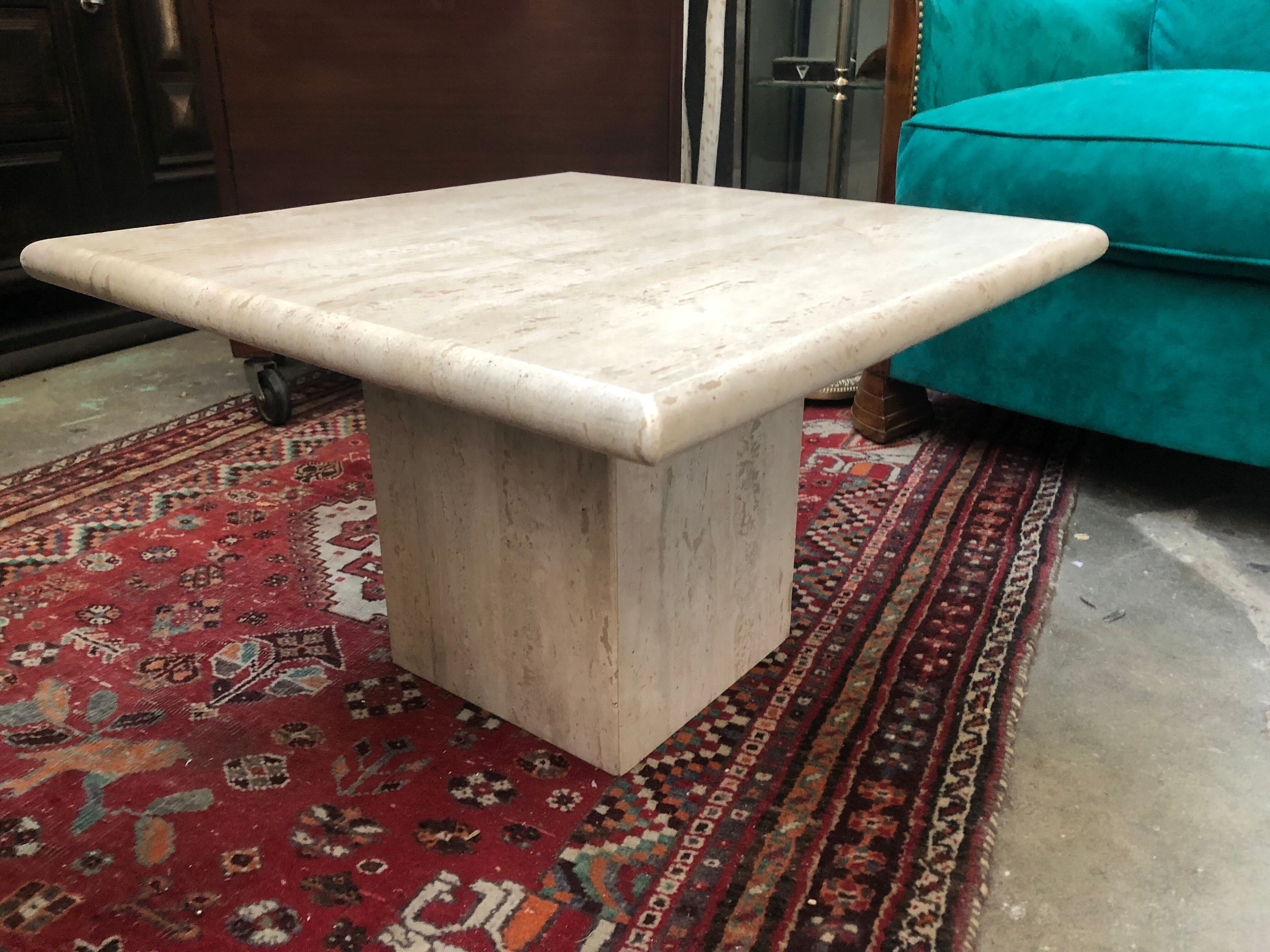 Vintage travertine bass table 1970