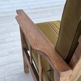 1970s, Danish 3-seater sofa, furniture wool, solid oak wood.