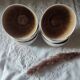 Set of 6 fungus-style glazed ceramic glasses