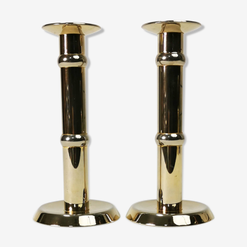 Pair of gilded candlesticks, 1960s Denmark