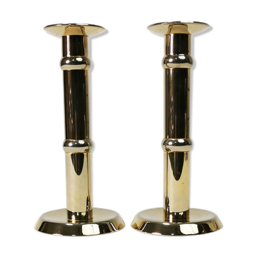 Pair of gilded candlesticks, 1960s Denmark