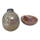 Bougeoir et petit vase multicolore irisé