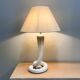 Vintage white ceramic cobra table lamp, 1970s. Attributed to Tommaso Barbi.
